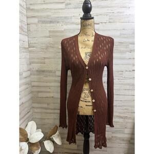 LIDA BADAY BERGDORF GOODMAN BROWN SHAWL SIZE M